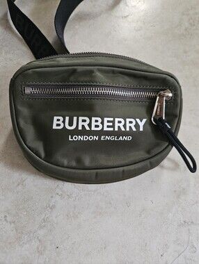 Burberry Olive Green Logo Crossbody Belt Bag